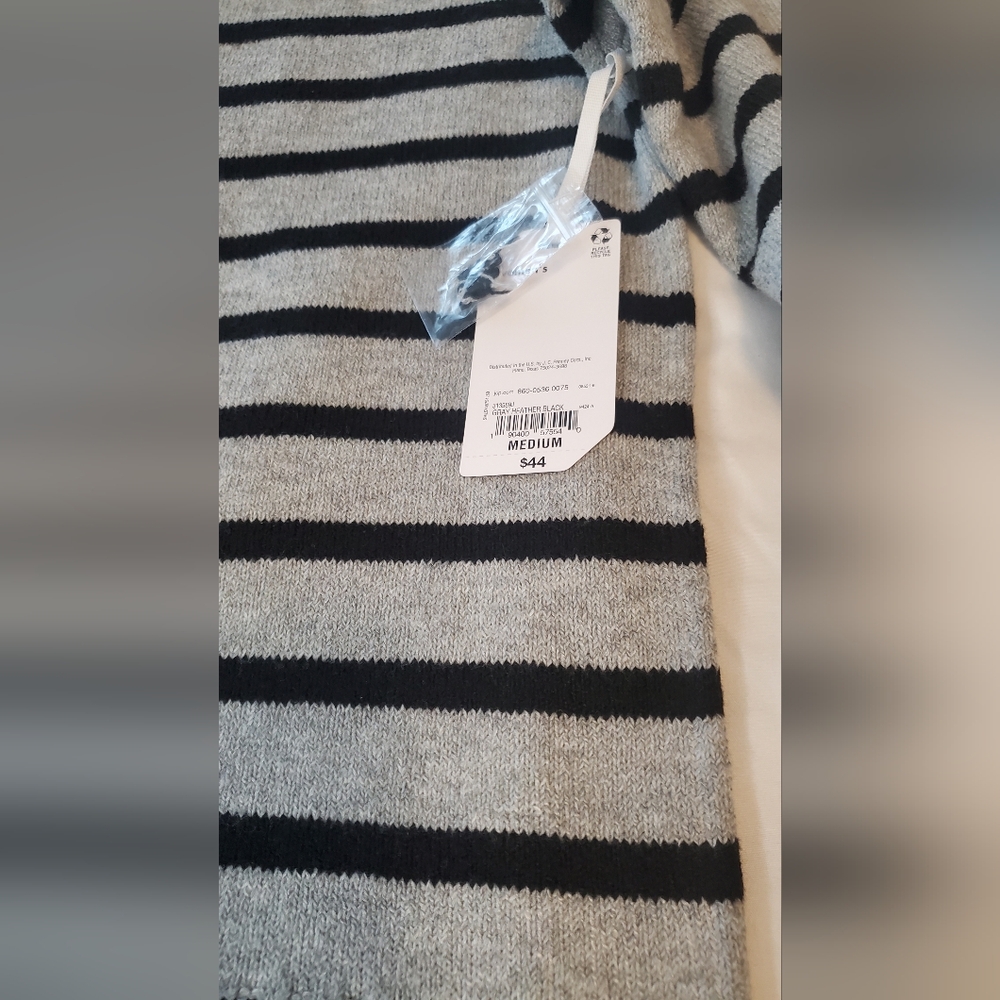 STYLUS Striped Gray and Black Women's Sweater SIZE:M - Picture 7 of 7